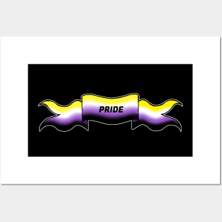 nonbinary pride banner Posters and Art